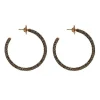 Brinco Argola Hoop Strass Classics Ouro Vintage