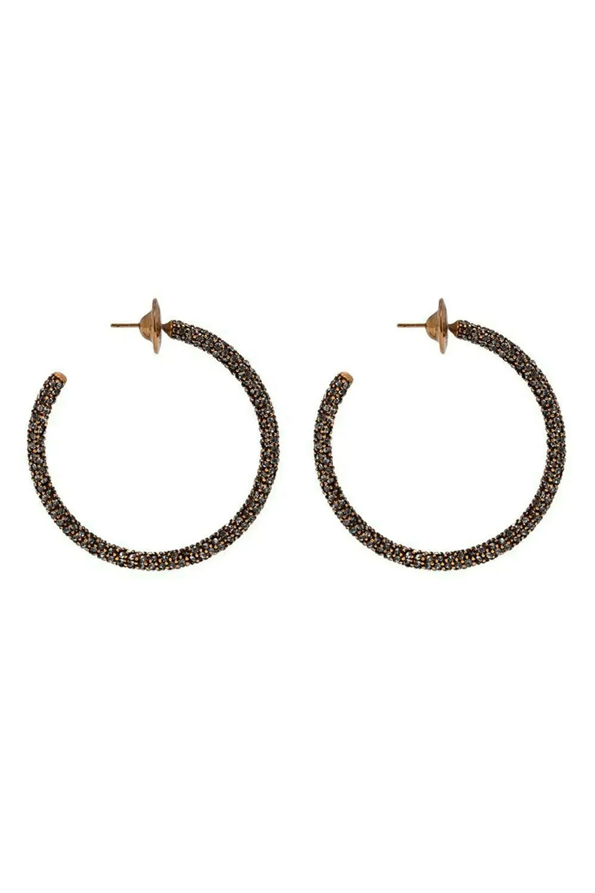 Brinco Argola Hoop Strass Classics Ouro Vintage