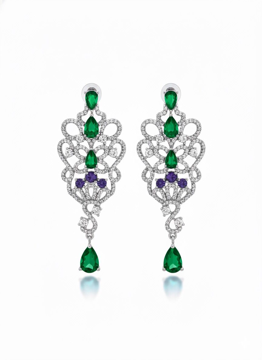 Brinco Gota Esmeralda Chic