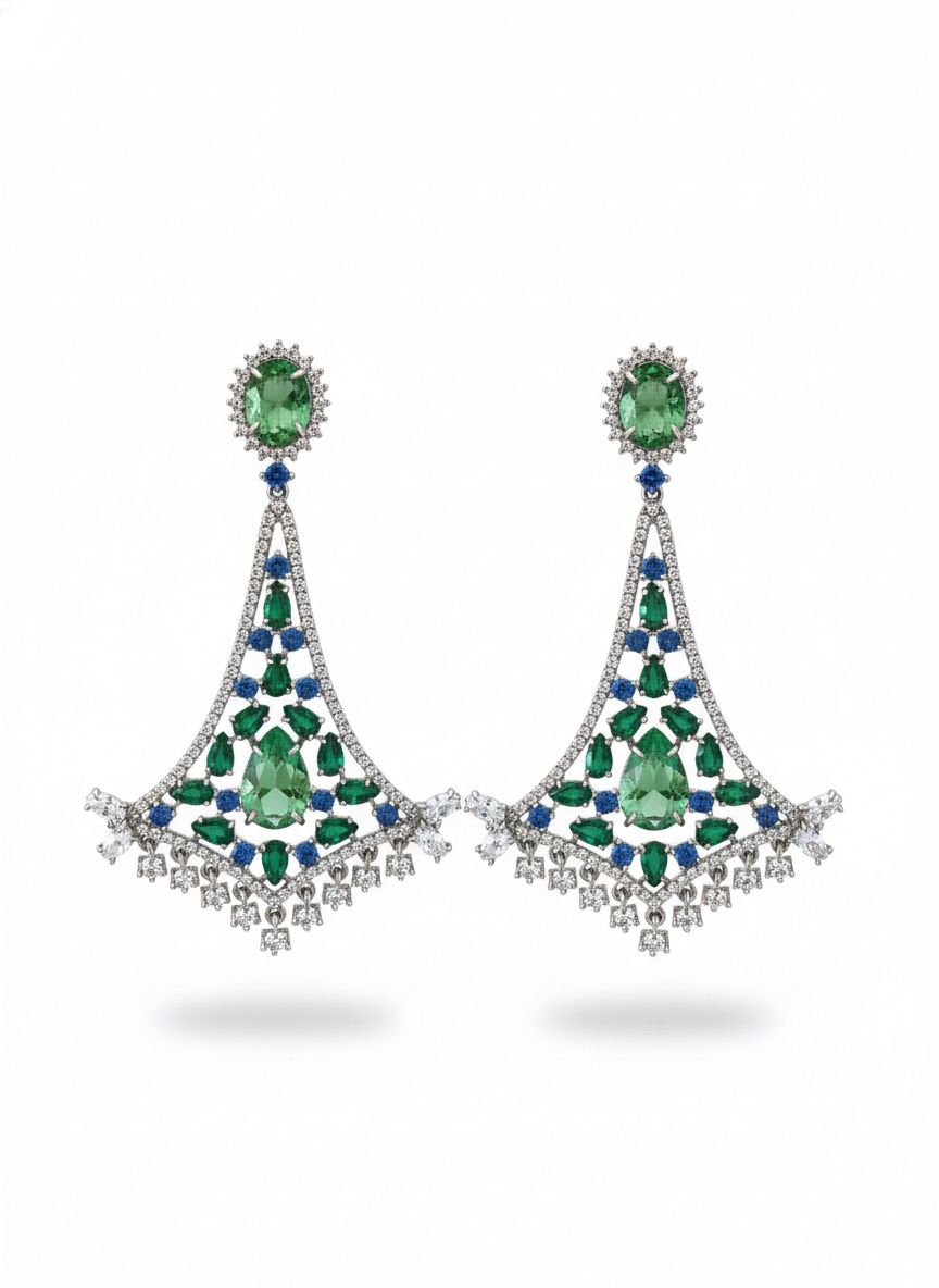 Brinco Majestade Verde e Azul