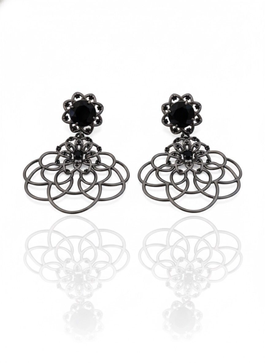 Máxi Brinco Leque Noir