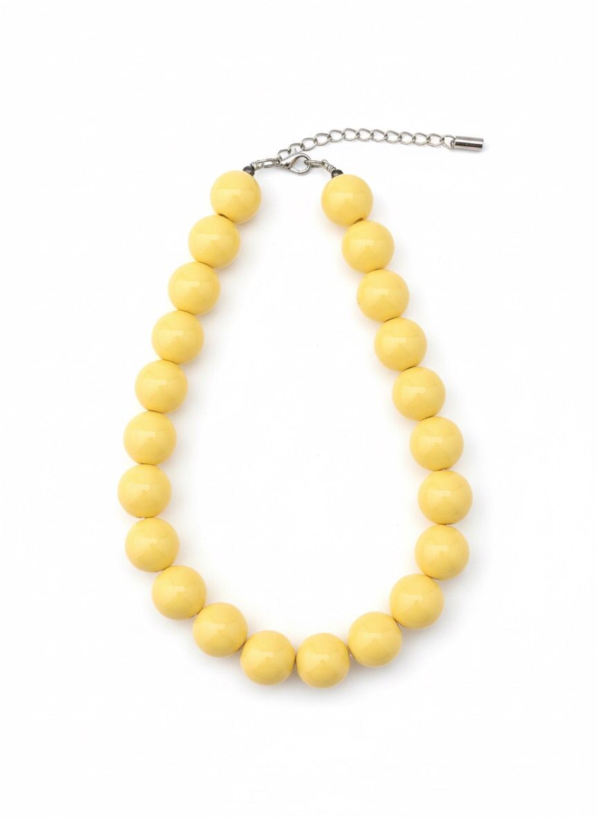Colar Esferas Amarelo Butter