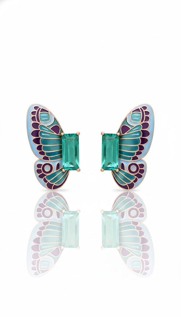 Ear Cuff Borboleta Esmeral