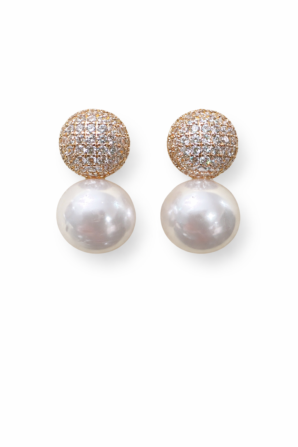 Brincos Pérola Glam Dourado