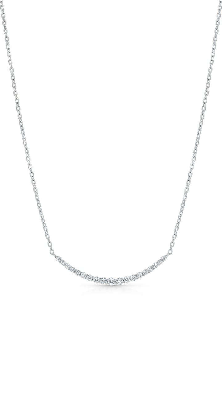 Colar Prata 925 Elegance Shine com Fileira de Brilho Delicado