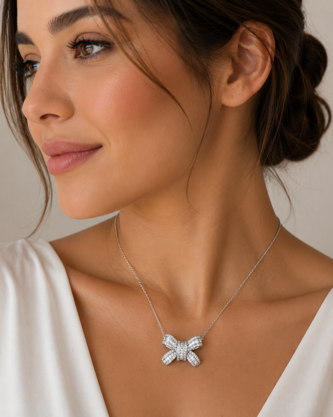 Colar Laço Moissanite