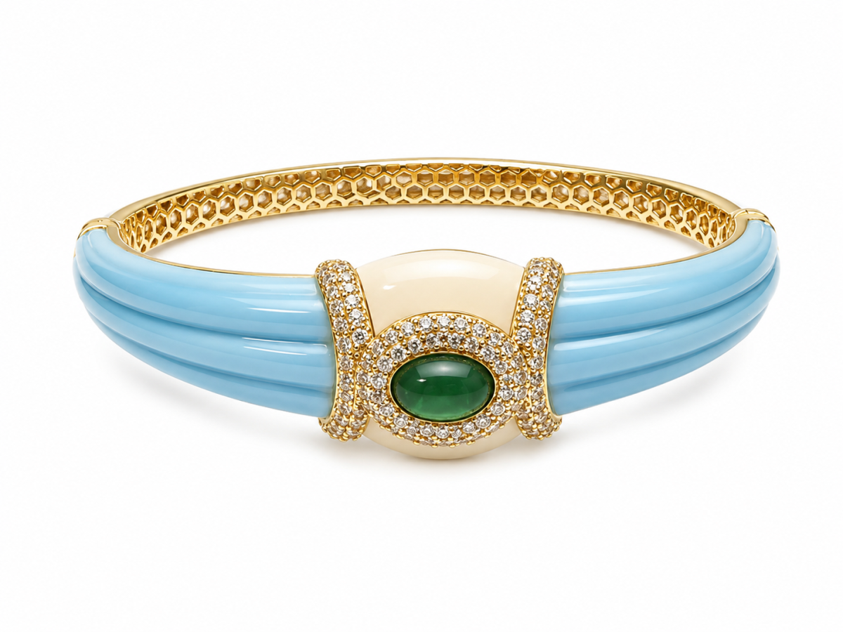 Bracelete Riviera Celeste Esmeralda
