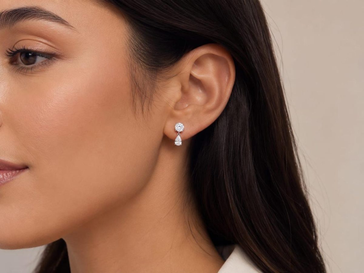 Brinco Gota Radiante Moissanite