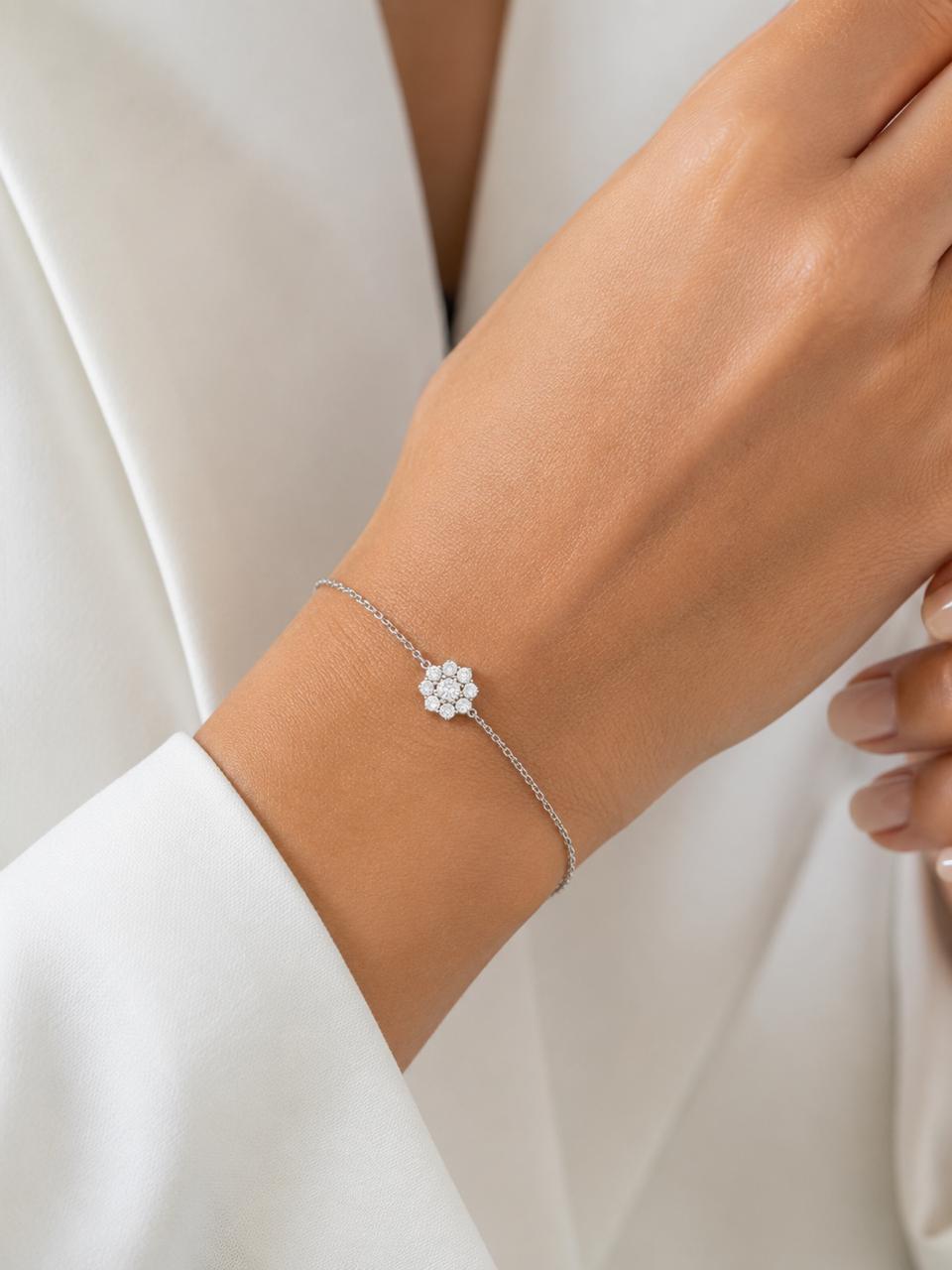 Pulseira Flor Moissanite
