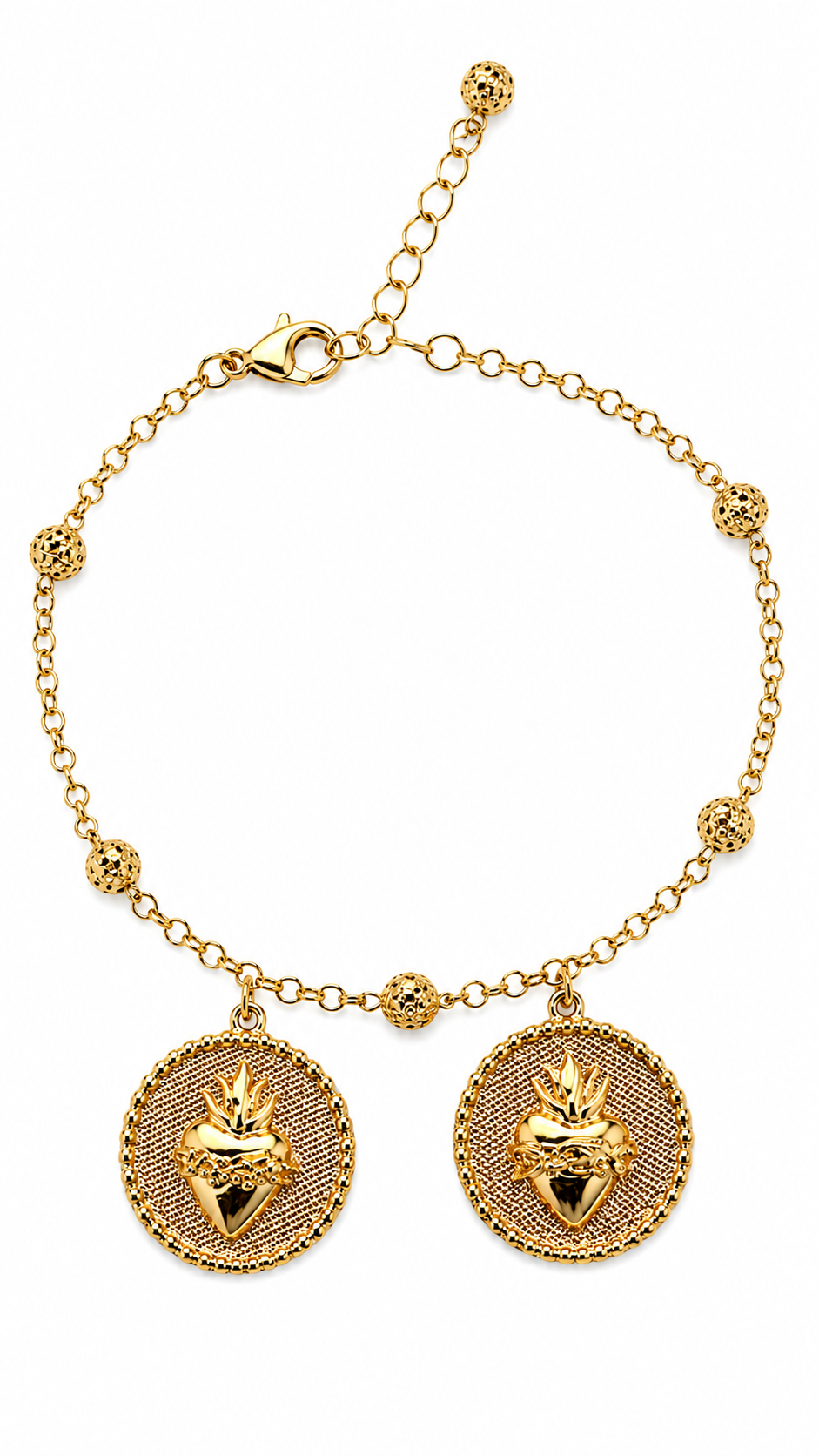 Pulseira Sagrado Coração Amorinhas Dourada