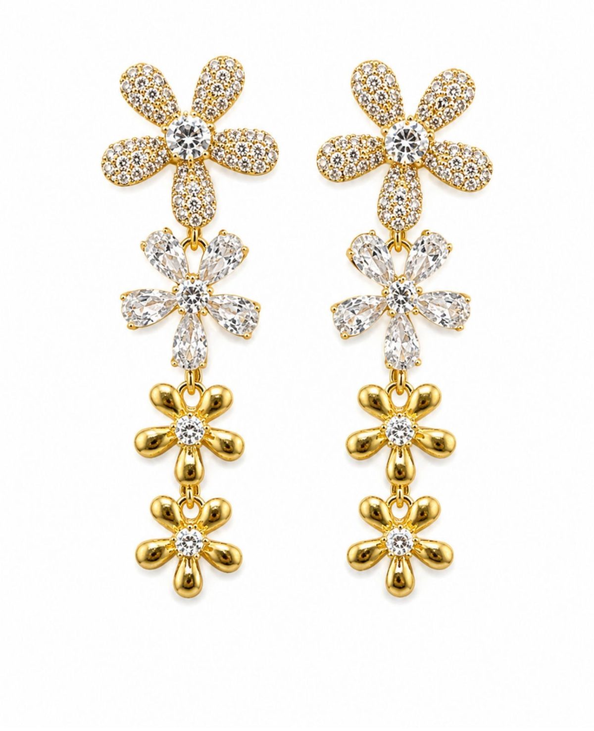 Brinco Jardim de Cristais Dourado