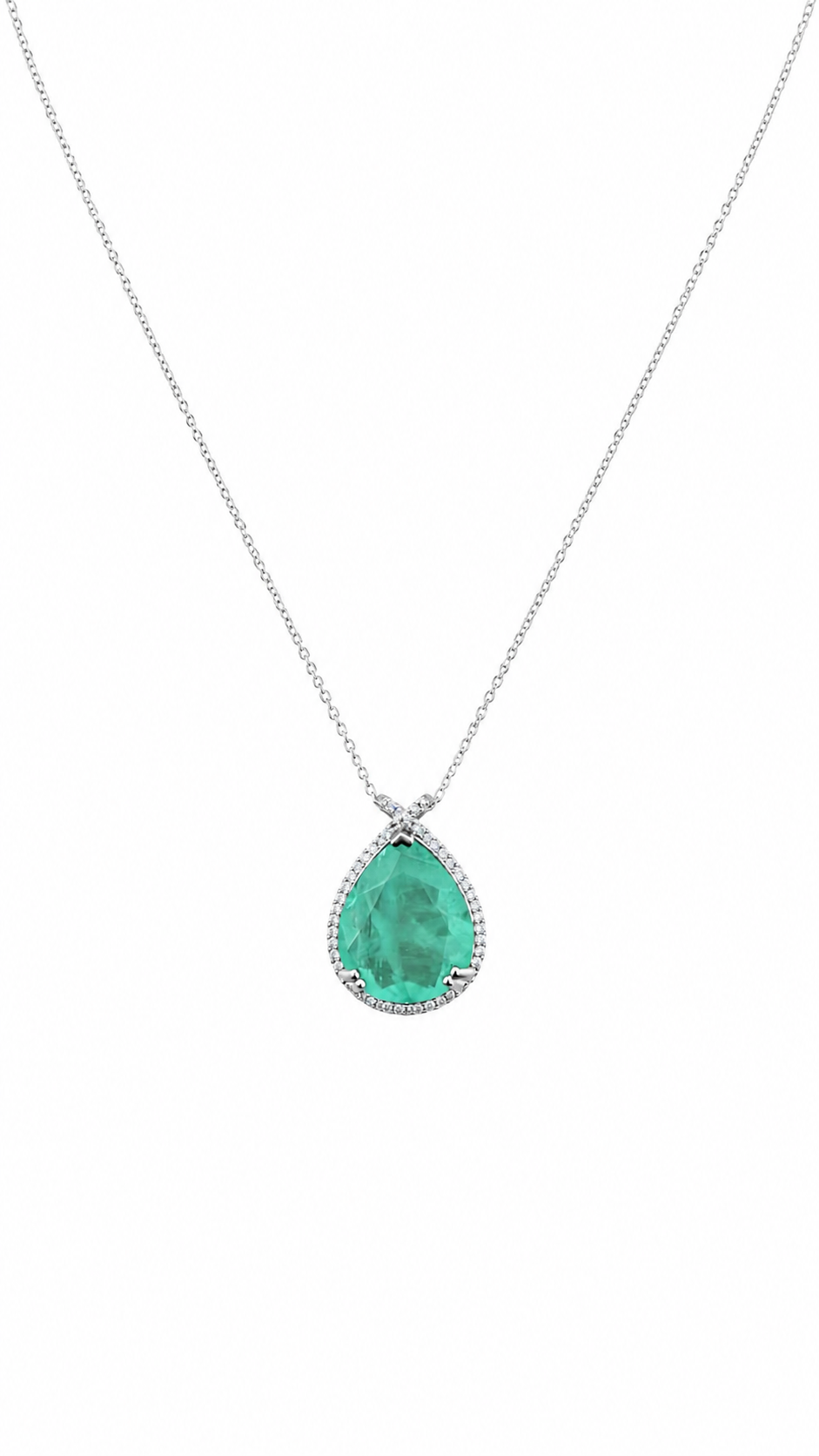 Colar Esmeralda Imperial Colombiana Prata 925