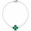 Pulseira Trevo da Sorte em Prata 925 Verde Esmeralda
