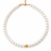 Colar Pérolas Clássicas com Esfera Dourada Elegance
