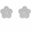 Brinco Flor Cravejada em Prata 925