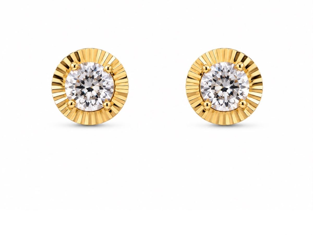 Brinco Solar Moissanite em Prata 925 com Banho de Ouro 18K