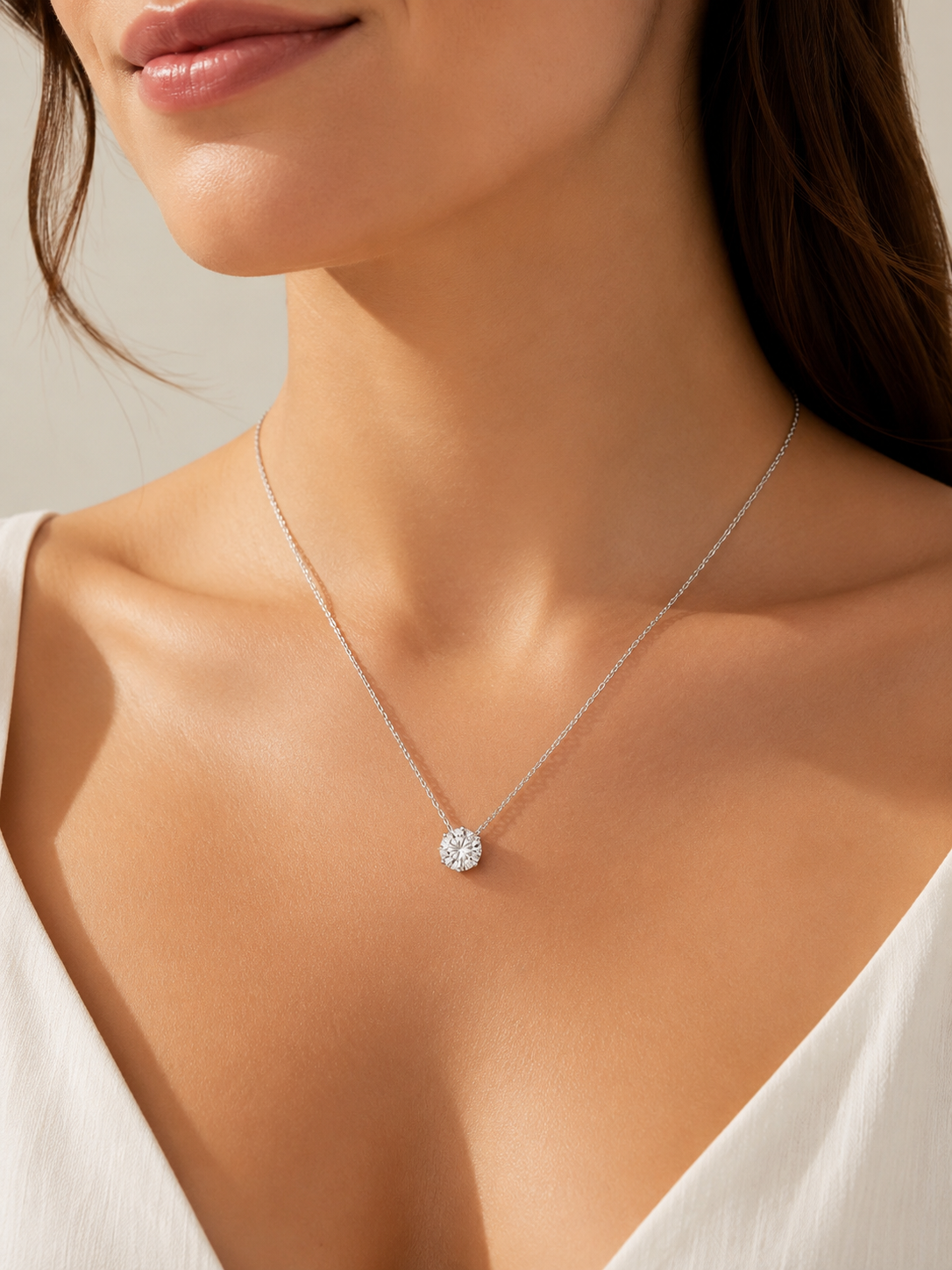 Colar Ponto de Luz Moissanite Prata 925