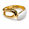 Bracelete Gota Elegance Dourado com Resina Branca