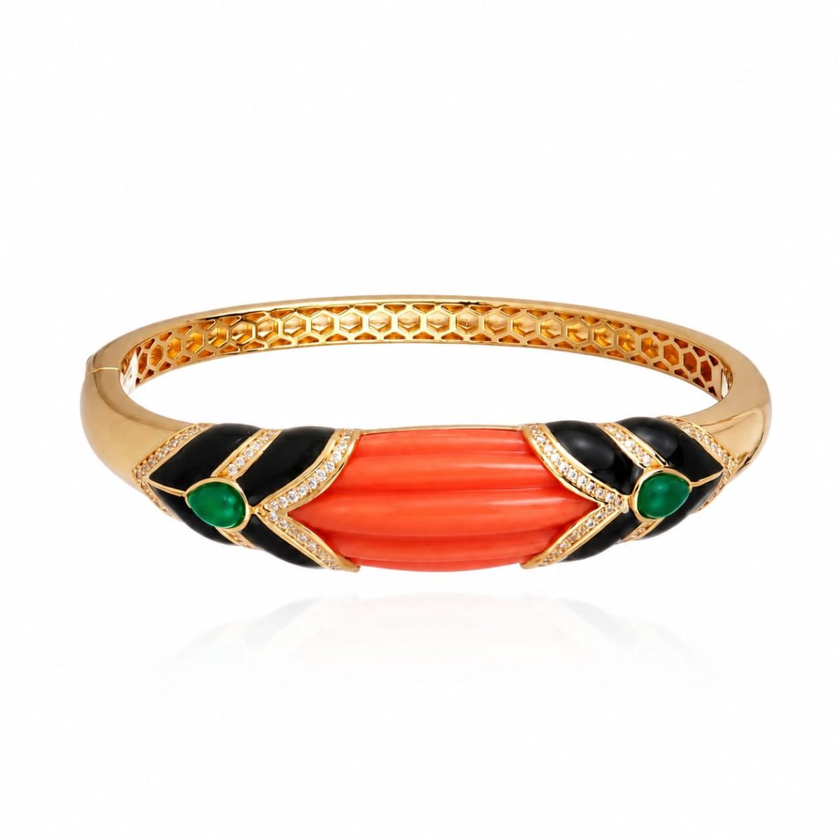 Pulseira Esmeralda dos Andes Coral