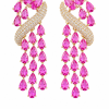Brinco Cascata Fúcsia Royale
