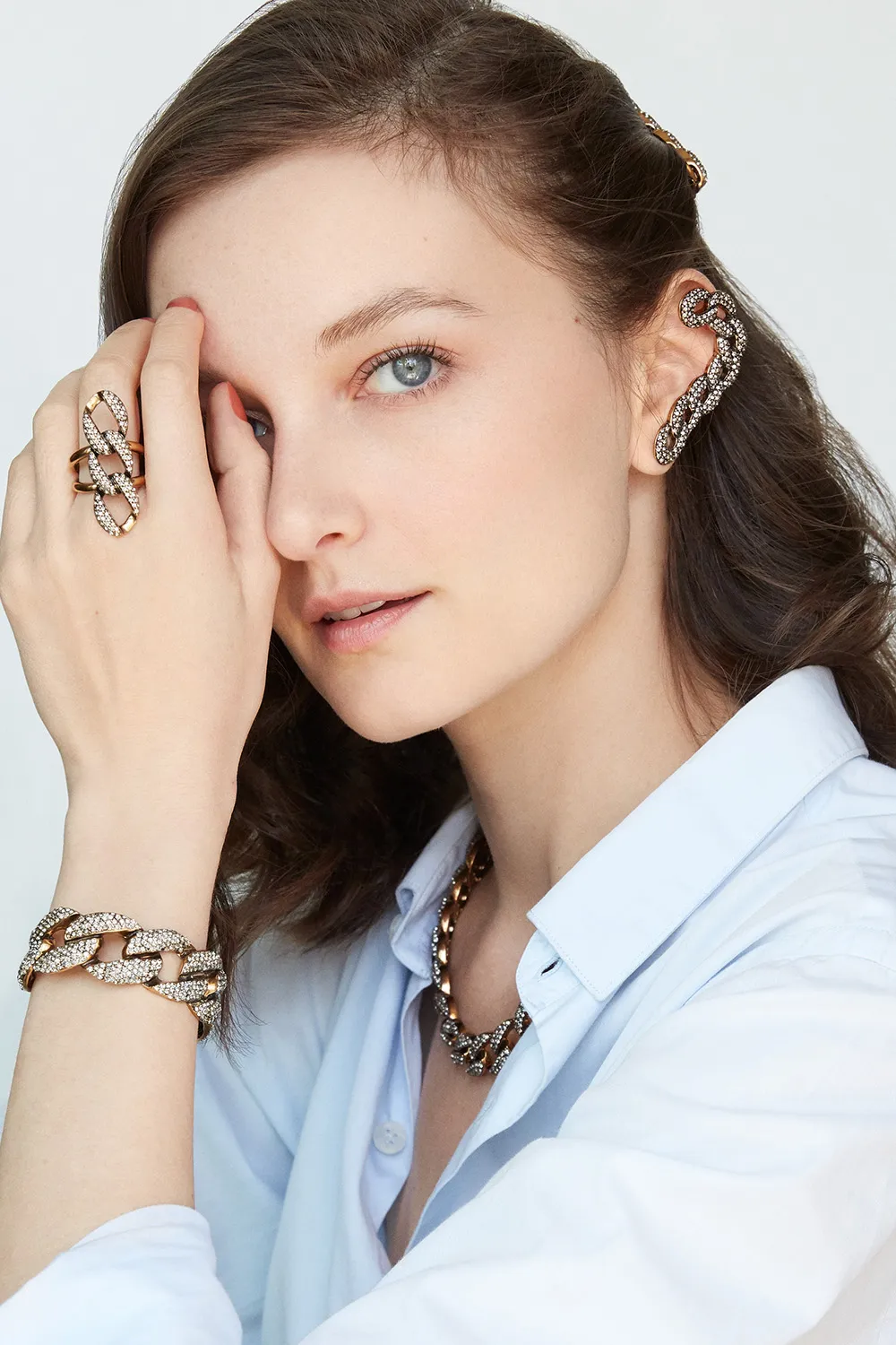 Brinco Cuff Maxi Light Grumê Classics Ouro Vintage