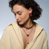 Colar Tie Carmim Ouro Vintage