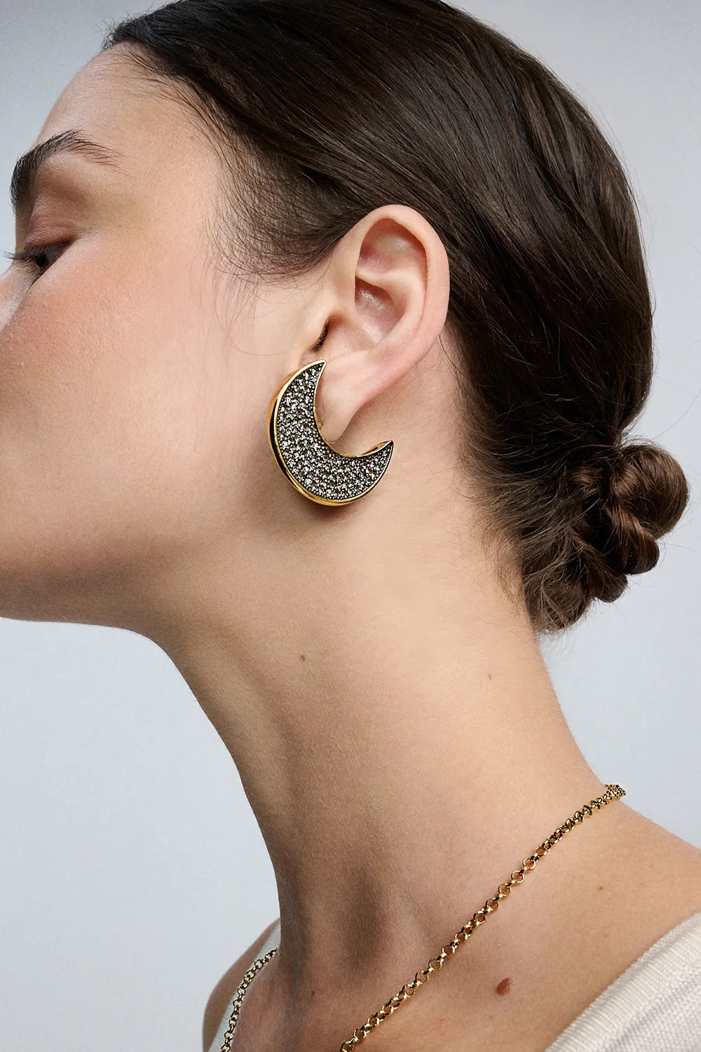 Brinco Argola Op Art Ouro Vintage