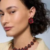 Brinco Maxi Carmim Ouro Vintage