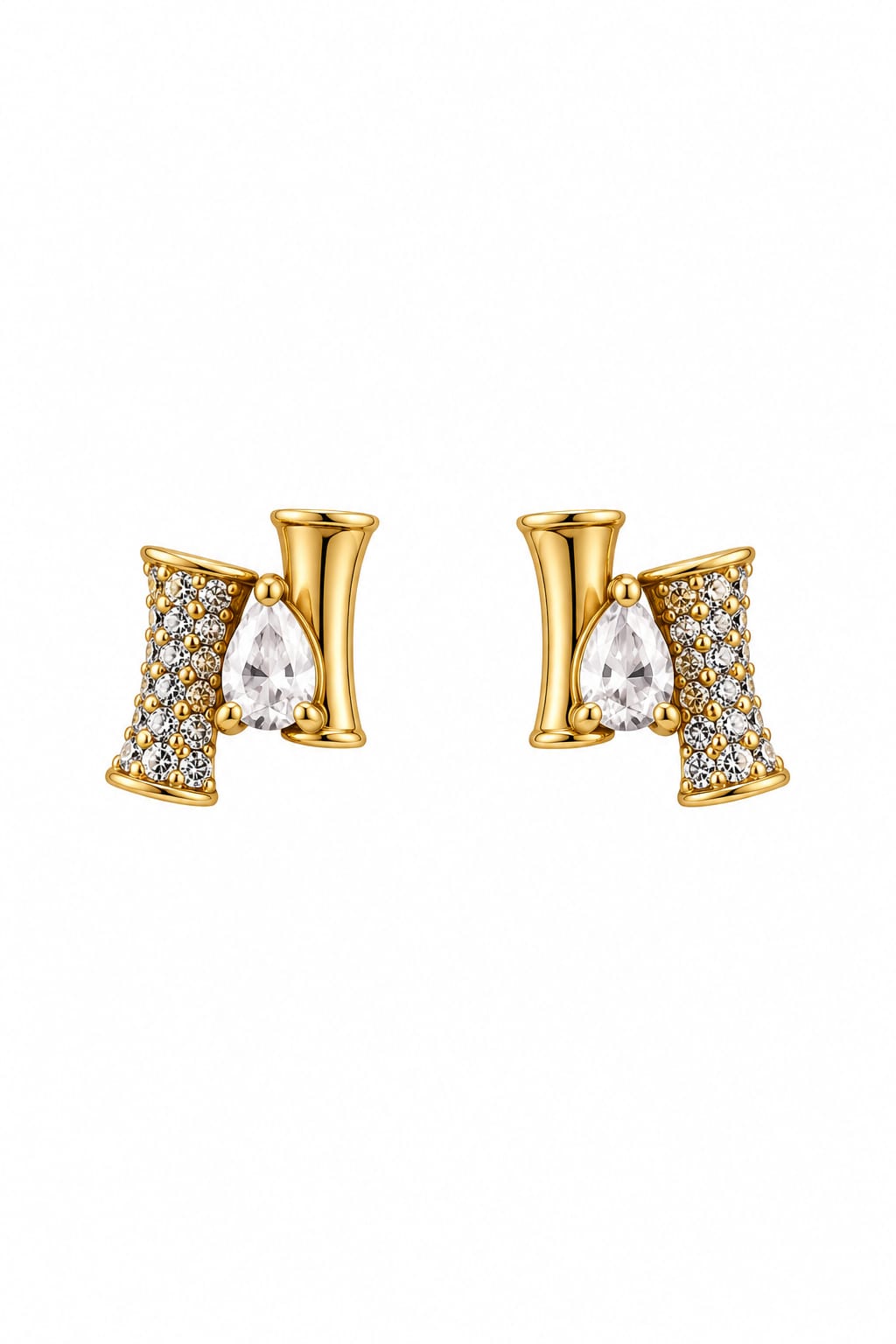 Brinco Bambu com Cristal