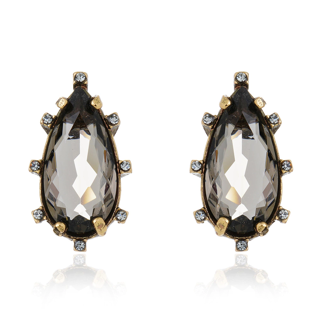Brinco Cristal Ouro Vintage