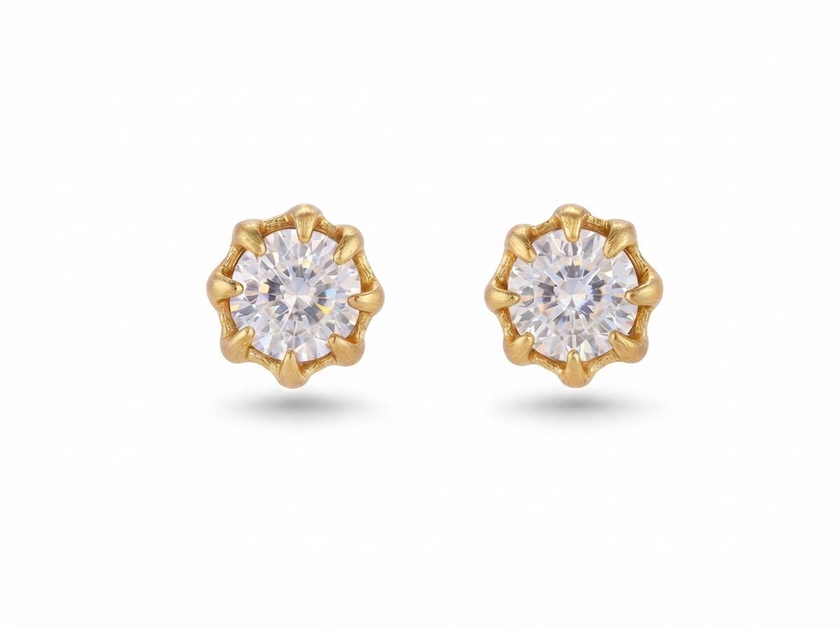Brinco Flor Ouro Vintage Mini