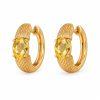 Brinco Dourado com Pedra Citrino